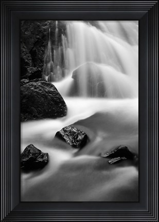Framed Cascade In Lundy Canyon Print