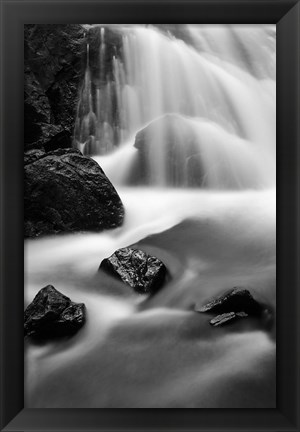 Framed Cascade In Lundy Canyon Print