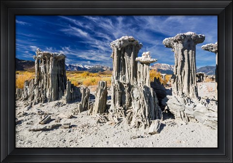 Framed Tufa Formations At Mono Lake Print
