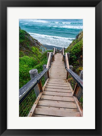 Framed Boardwalk Trail To Sand Dollar Beach Print