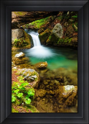 Framed Small Cascade On Hare Creek Print
