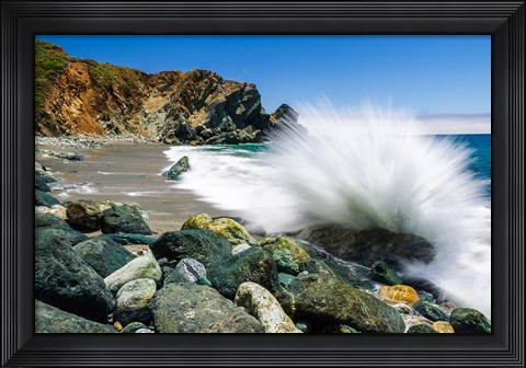Framed Crashing Surf, Limekiln State Park Print