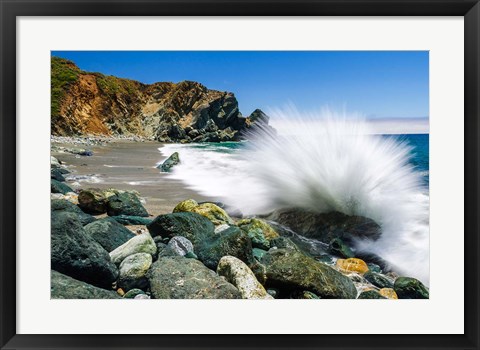 Framed Crashing Surf, Limekiln State Park Print