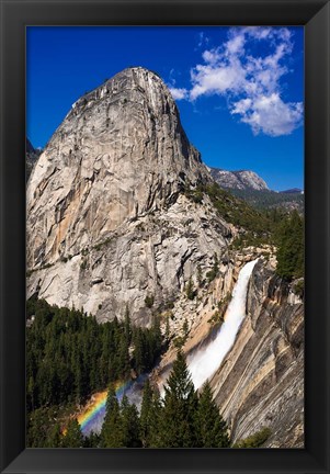 Framed Nevada Fall, Half Dome And Liberty Cap Print