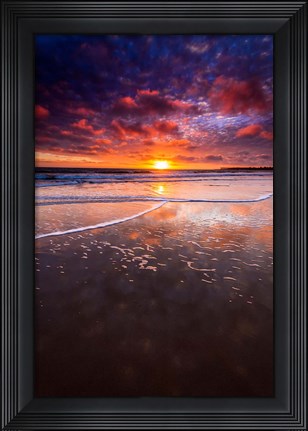 Framed Warm Sunset From Ventura State Beach Print