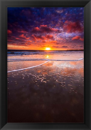 Framed Warm Sunset From Ventura State Beach Print