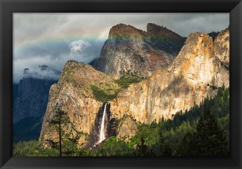 Framed Last Light On Bridalveil Fall, California Print