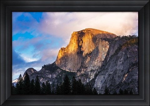 Framed Evening Light On Half Dome, California Print