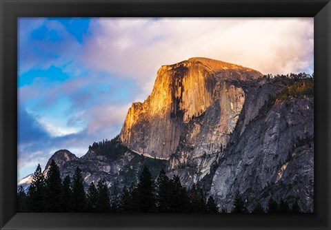 Framed Evening Light On Half Dome, California Print