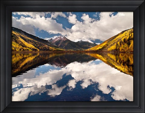 Framed Fall Reflections On Crystal Lake Print