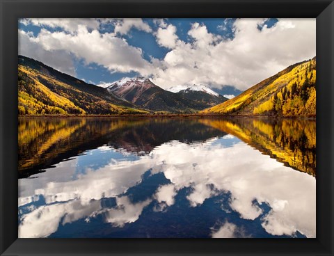 Framed Fall Reflections On Crystal Lake Print