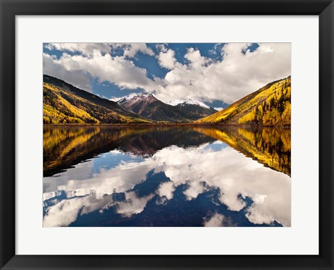 Framed Fall Reflections On Crystal Lake Print