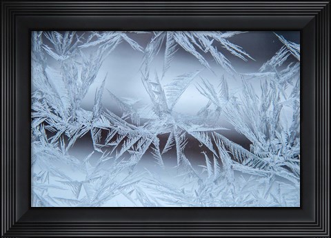 Framed Frost On A Window Print