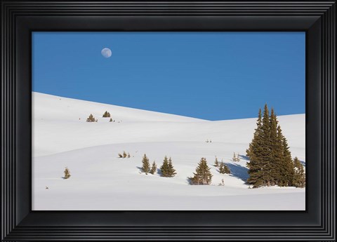 Framed Moonrise Above The Continental Divide Print