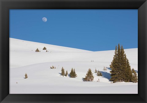 Framed Moonrise Above The Continental Divide Print