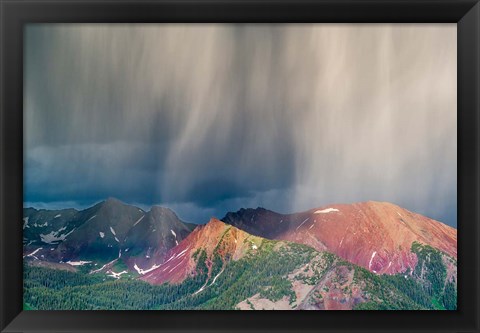 Framed Storm Moving Over Mountains Near Crested Butte, Colorado Print