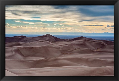 Framed Great Sand Dunes National Park And Sangre Cristo Mountains, Colorado Print