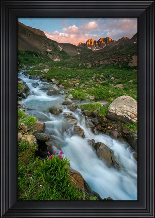Framed Rocky Mountain Sunset In The American Basin Print