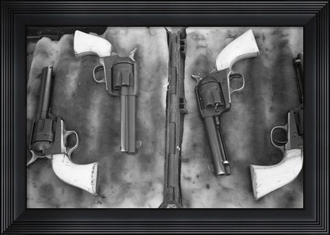 Framed Guns On Display For A Cowboy Mounted Shooting Competition Print
