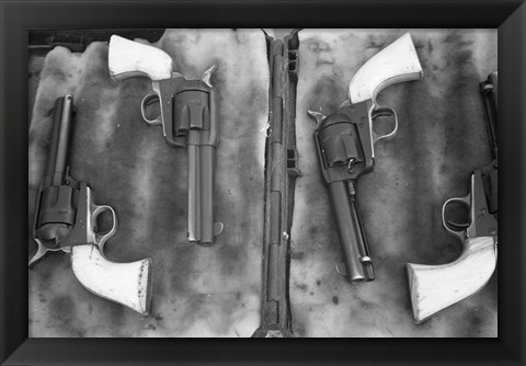 Framed Guns On Display For A Cowboy Mounted Shooting Competition Print