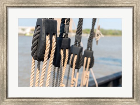 Framed Savannah Sailboat Ropes Print