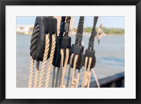 Framed Savannah Sailboat Ropes Print
