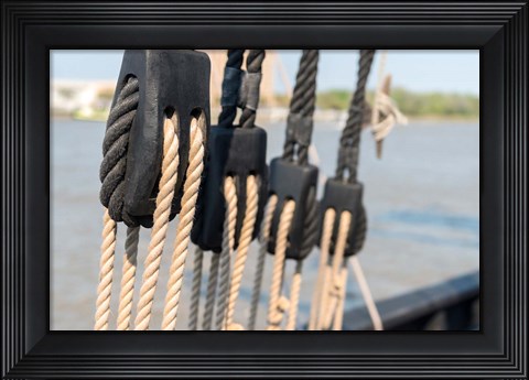 Framed Savannah Sailboat Ropes Print