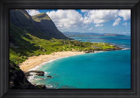 Framed Makapuu Beach, East Oahu, Hawaii Print