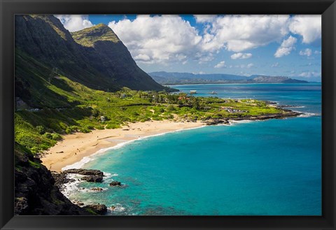 Framed Makapuu Beach, East Oahu, Hawaii Print