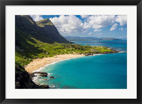 Framed Makapuu Beach, East Oahu, Hawaii Print