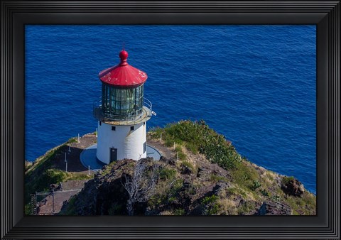Framed Waimanalo Us Coast Guard Makapuu Point Light, Oahu, Hawaii Print
