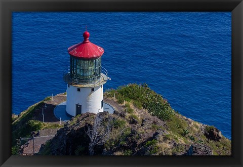 Framed Waimanalo Us Coast Guard Makapuu Point Light, Oahu, Hawaii Print