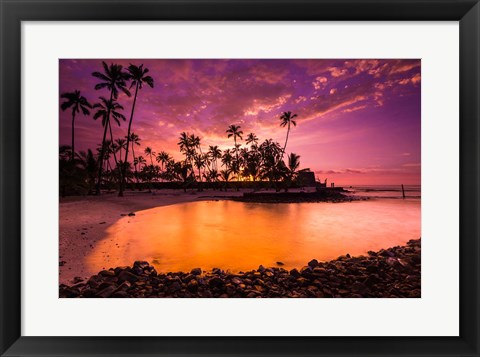 Framed Sunset Over Pu&#39;uhonua O Honaunau National Historic Park, Hawaii Print