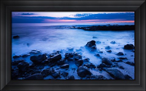 Framed Surf At Dusk, Kailua-Kona, Hawaii Print