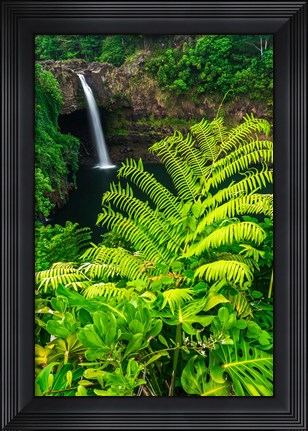 Framed Rainbow Falls, Wailuku River State Park, Hawaii Print