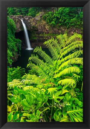 Framed Rainbow Falls, Wailuku River State Park, Hawaii Print