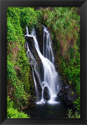 Framed Cascade On The Hamakua Coast, The Big Island, Hawaii Print