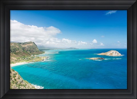 Framed North Shore From Makapu&#39;u Point, Oahu, Hawaii Print