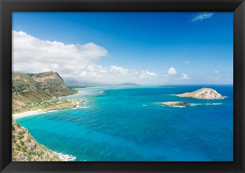 Framed North Shore From Makapu&#39;u Point, Oahu, Hawaii Print