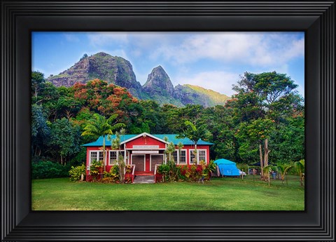 Framed Anahola Baptist Church, Kauai, Hawaii Print