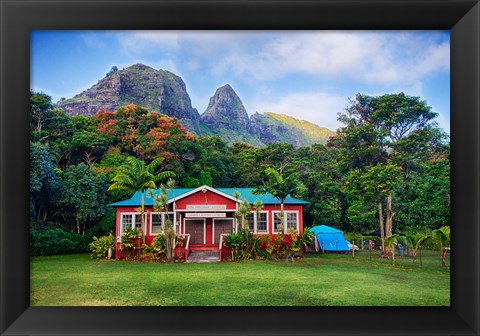 Framed Anahola Baptist Church, Kauai, Hawaii Print