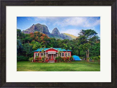 Framed Anahola Baptist Church, Kauai, Hawaii Print