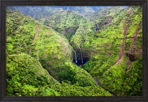Framed Waterfalls Of Kauai, Hawaii Print