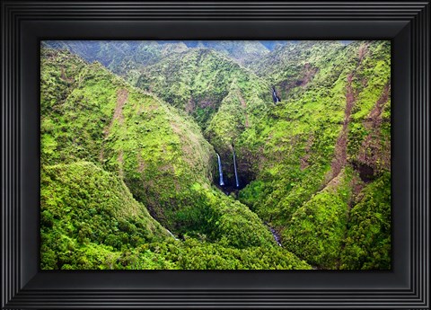 Framed Waterfalls Of Kauai, Hawaii Print