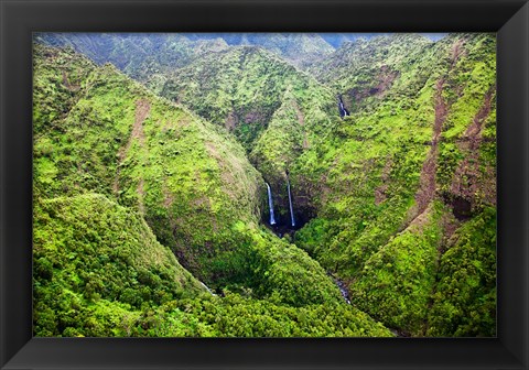 Framed Waterfalls Of Kauai, Hawaii Print