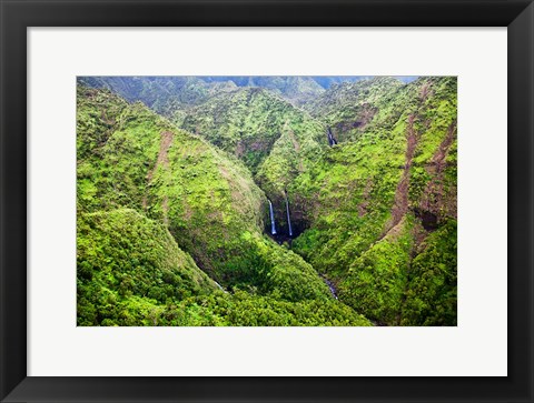 Framed Waterfalls Of Kauai, Hawaii Print