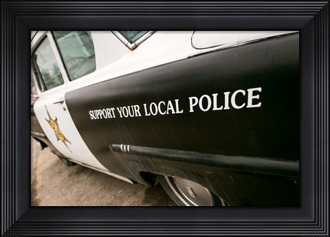 Framed 1950&#39;s Police Car Print