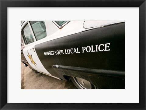 Framed 1950&#39;s Police Car Print