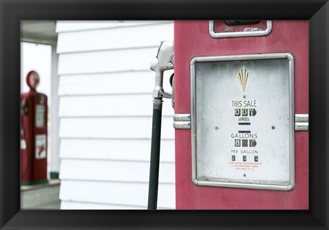 Framed Antique Gas Pump, Route 66 Print