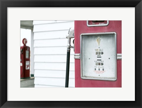 Framed Antique Gas Pump, Route 66 Print